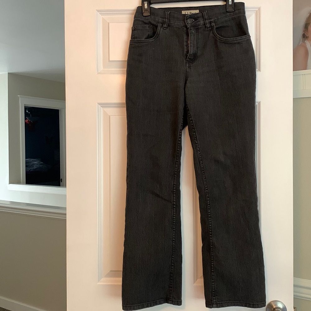 Ll Bean Woman’s Classic Fit Straight Black Jeans size 6 reg
